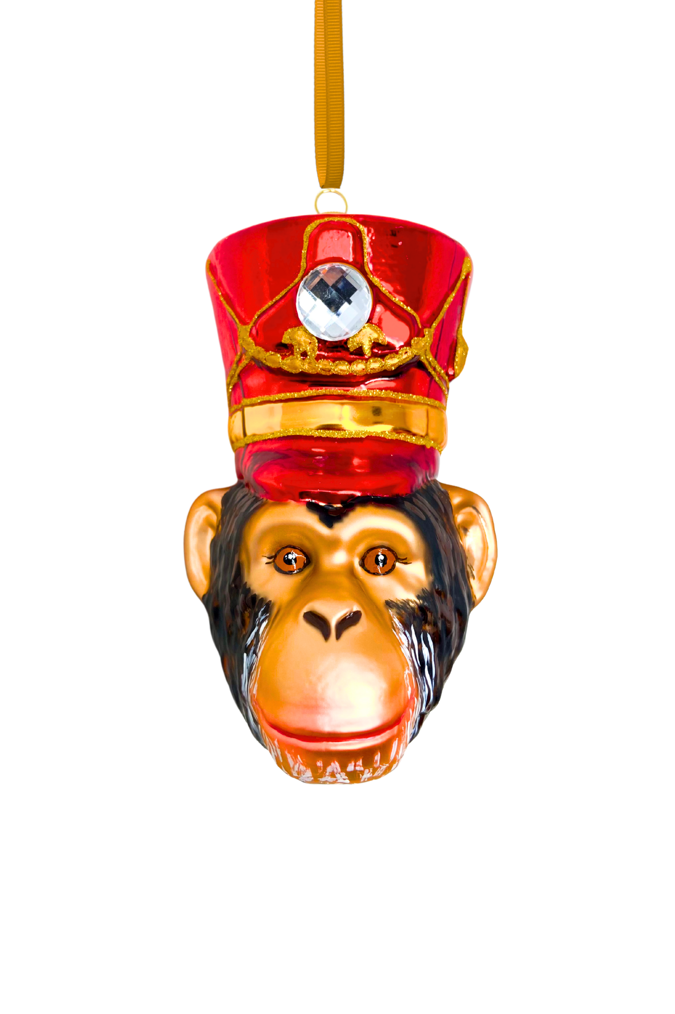 KRG Chimpanzee Head Polish Glass Ornament - Che Cose Belle