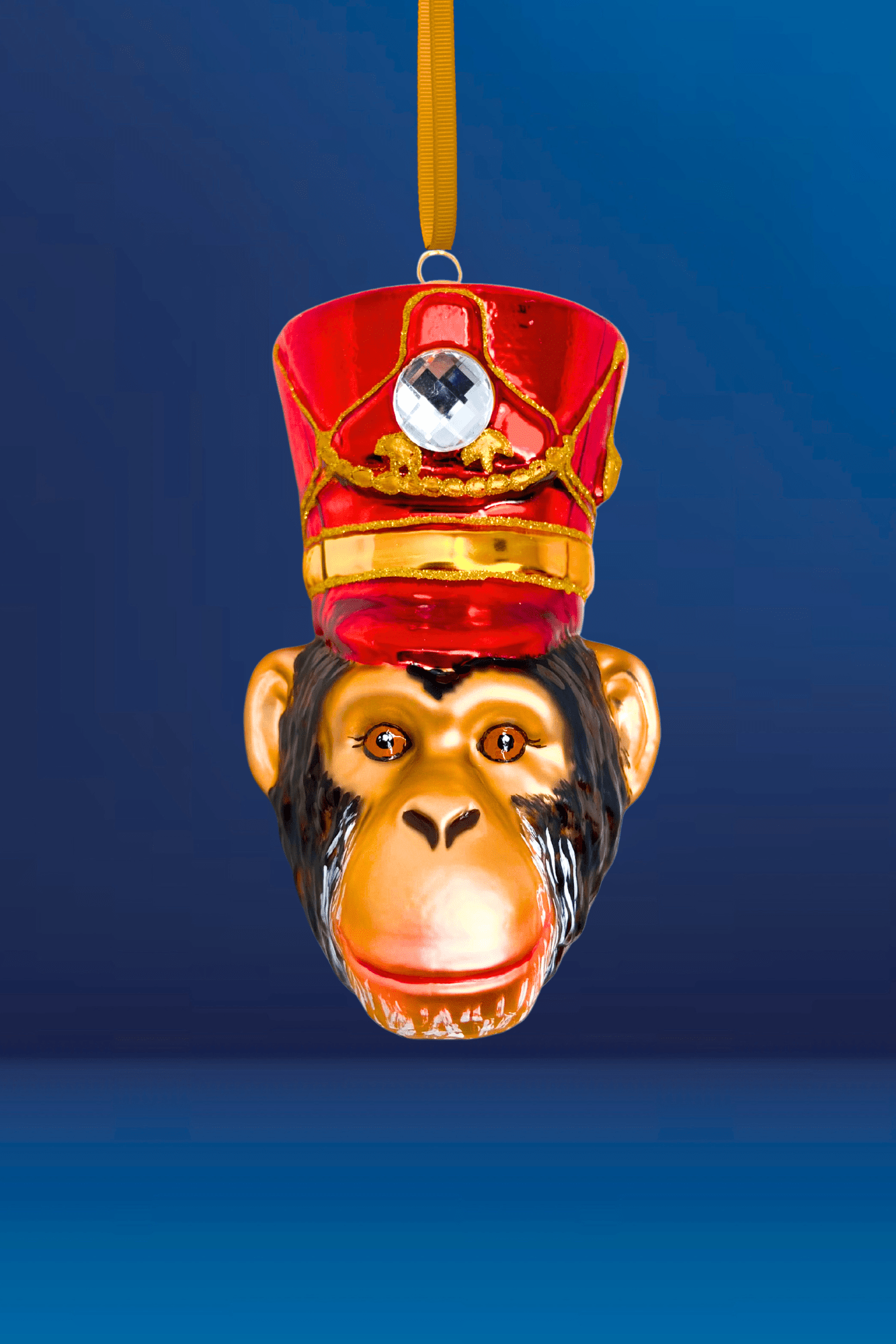 KRG Chimpanzee Head Polish Glass Ornament - Che Cose Belle