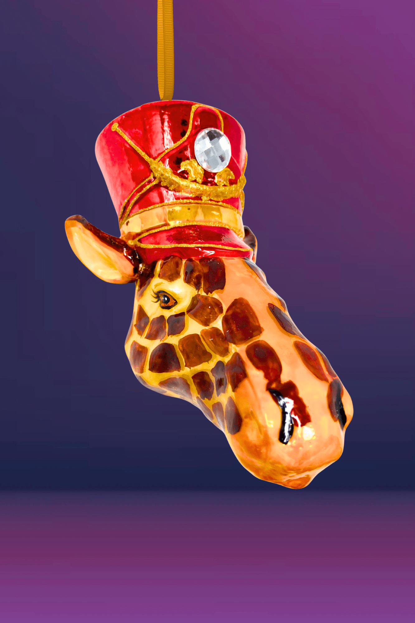 KRG Giraffe Head Polish Glass Ornament - Che Cose Belle