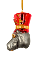 KRG Hippo Head Polish Glass Ornament - Che Cose Belle