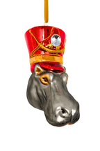 KRG Hippo Head Polish Glass Ornament - Che Cose Belle