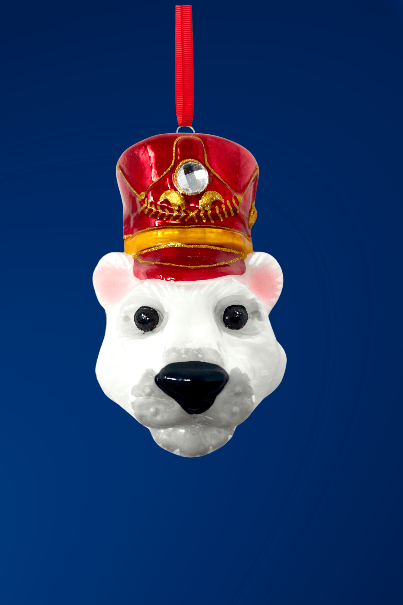 KRG Polar Bear Head Polish Glass Ornament - Che Cose Belle