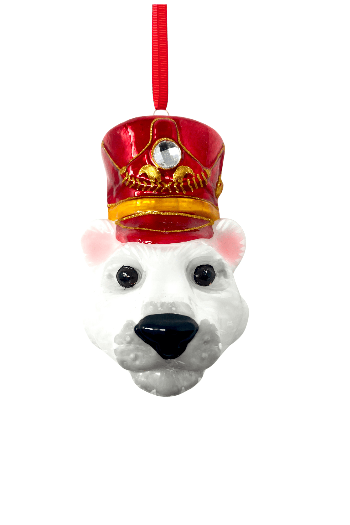 KRG Polar Bear Head Polish Glass Ornament - Che Cose Belle