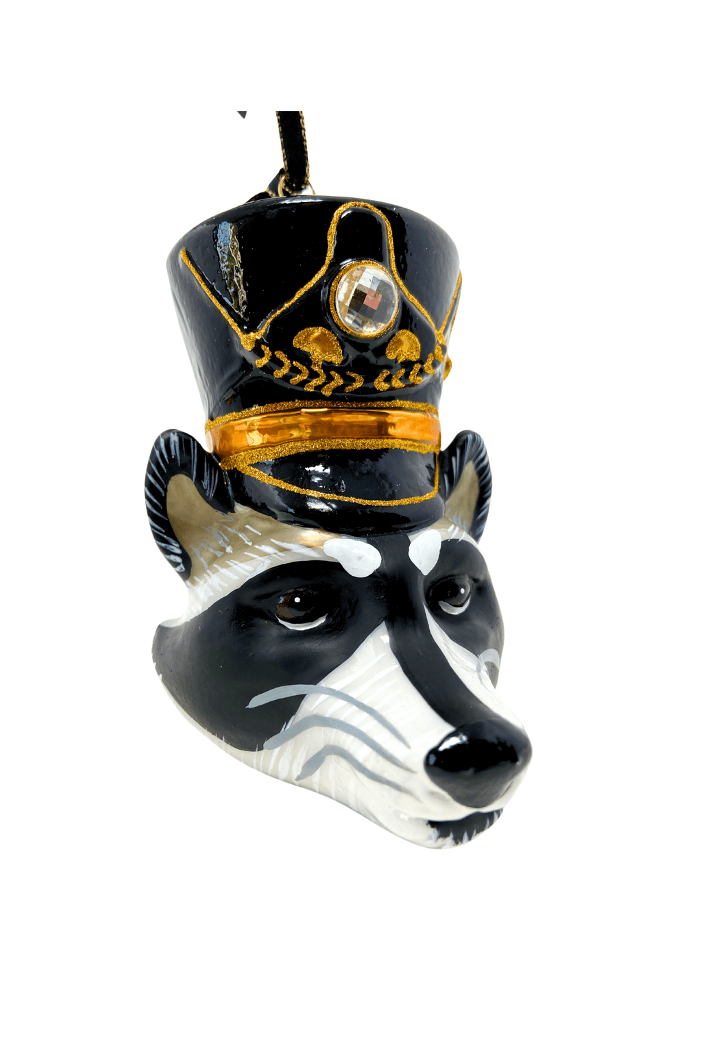 KRG Raccoon Head Polish Glass Ornament - Che Cose Belle