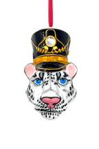 KRG Snow Leopard Head Polish Glass Ornament - Che Cose Belle