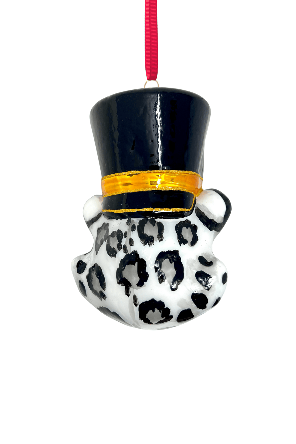 KRG Snow Leopard Head Polish Glass Ornament - Che Cose Belle