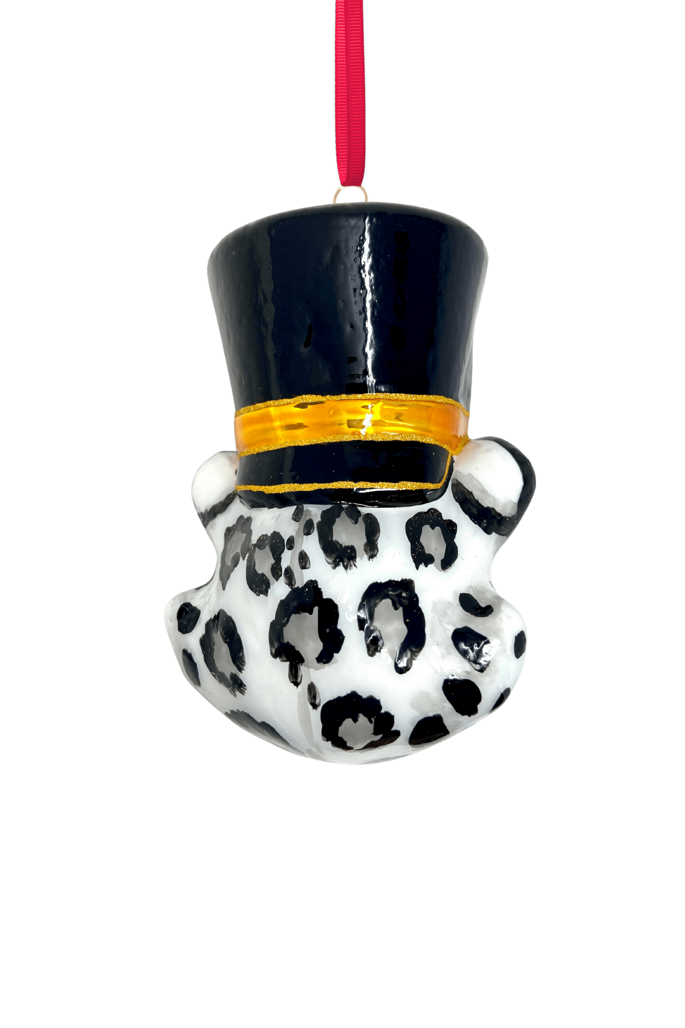 KRG Snow Leopard Head Polish Glass Ornament - Che Cose Belle