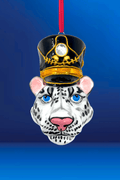 KRG Snow Leopard Head Polish Glass Ornament - Che Cose Belle