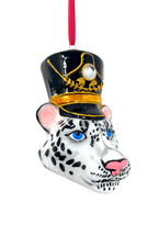 KRG Snow Leopard Head Polish Glass Ornament - Che Cose Belle