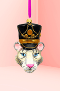 KRG White Tiger Head Polish Glass Ornament - Che Cose Belle