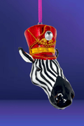 KRG Zebra Head Polish Glass Ornament - Che Cose Belle
