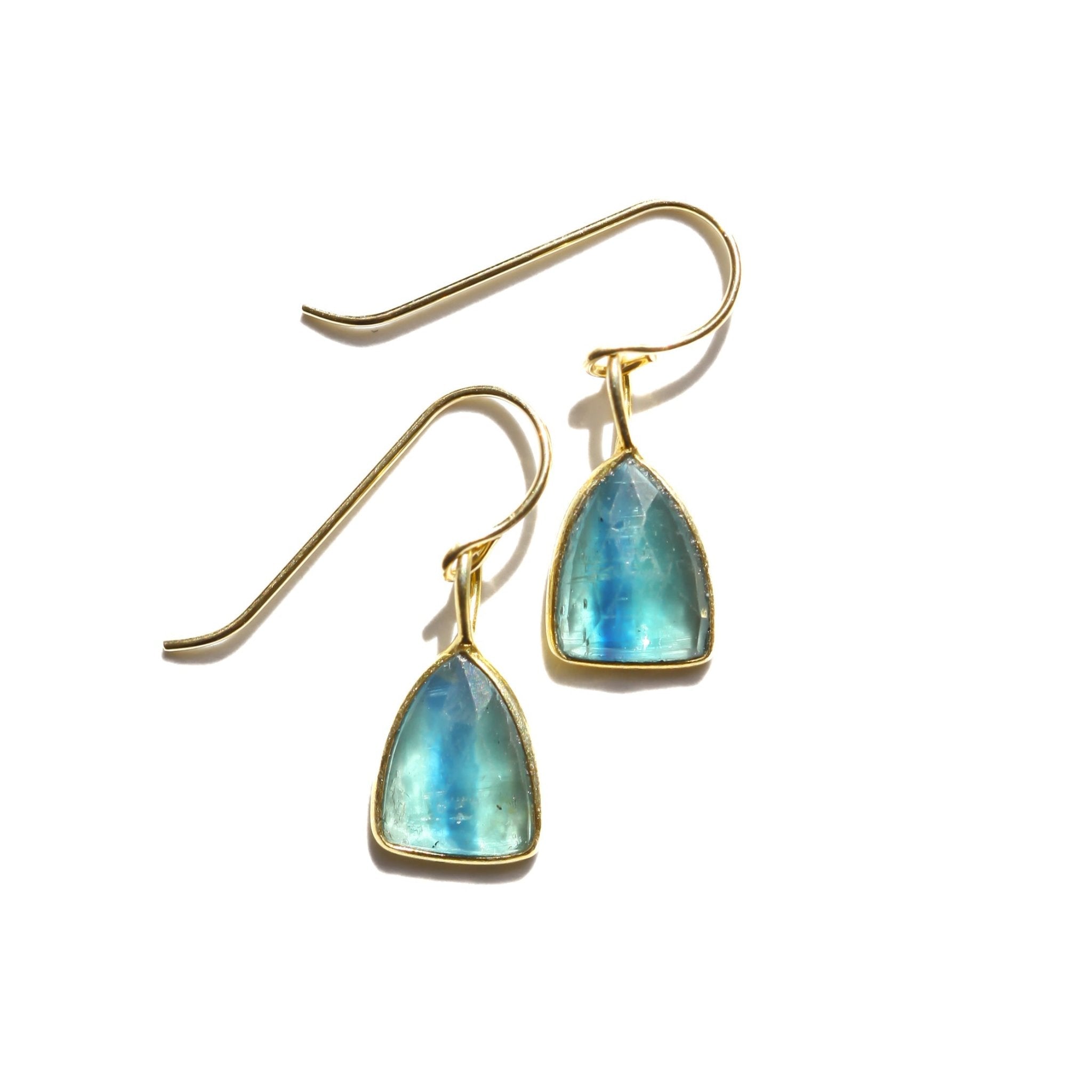 Kyanite Shield Rose Cut Earrings - Che Cose Belle
