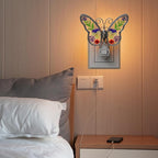KY&BOSAM Butterfly Night Light Plug into Wall Night Lights Real Flower Glass and Metal Nightlights for Hallway Nursery Bedroom Bathroom Kids Room Kitchen Stairway Accent Elegant Themed Home Decoration - Che Cose Belle