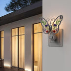 KY&BOSAM Butterfly Night Light Plug into Wall Night Lights Real Flower Glass and Metal Nightlights for Hallway Nursery Bedroom Bathroom Kids Room Kitchen Stairway Accent Elegant Themed Home Decoration - Che Cose Belle