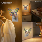 KY&BOSAM Butterfly Night Light Plug into Wall Night Lights Real Flower Glass and Metal Nightlights for Hallway Nursery Bedroom Bathroom Kids Room Kitchen Stairway Accent Elegant Themed Home Decoration - Che Cose Belle