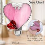 KY&BOSAM Plug in Pink Heart Night Light Stained Glass Nightlight Decorative Wall Night lights with On/Off Switch Come with 7 Watt Bulb Mother`s Christmas Valentine`s Holiday Spring & Winter Home Decor - Che Cose Belle