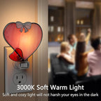 KY&BOSAM Plug in Pink Heart Night Light Stained Glass Nightlight Decorative Wall Night lights with On/Off Switch Come with 7 Watt Bulb Mother`s Christmas Valentine`s Holiday Spring & Winter Home Decor - Che Cose Belle