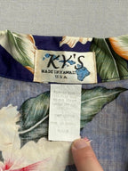 Ky's Hawaiian Flower Shirt Pocketless Made in Hawaii Shirt M - Che Cose Belle