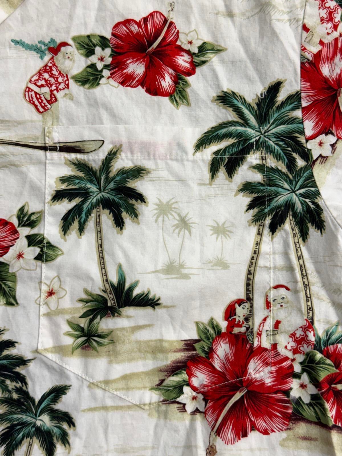 Ky's Men Hawaiian Shirt Surfing Santa Made in Hawaii Shirt L - Che Cose Belle