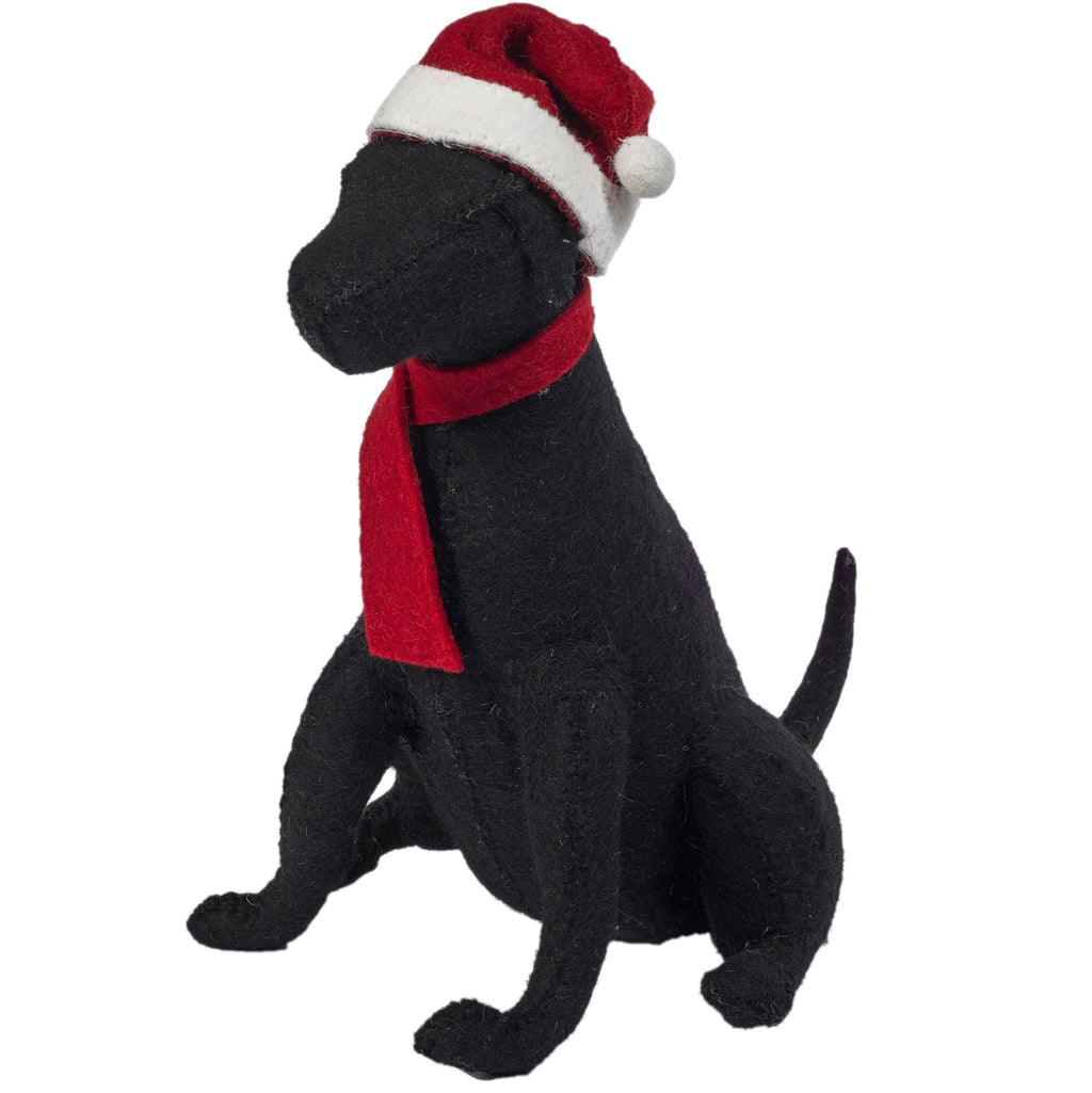 Lab Santa Hat Christmas Tree Topper Hand Felted Wool Arcadia Home - Che Cose Belle