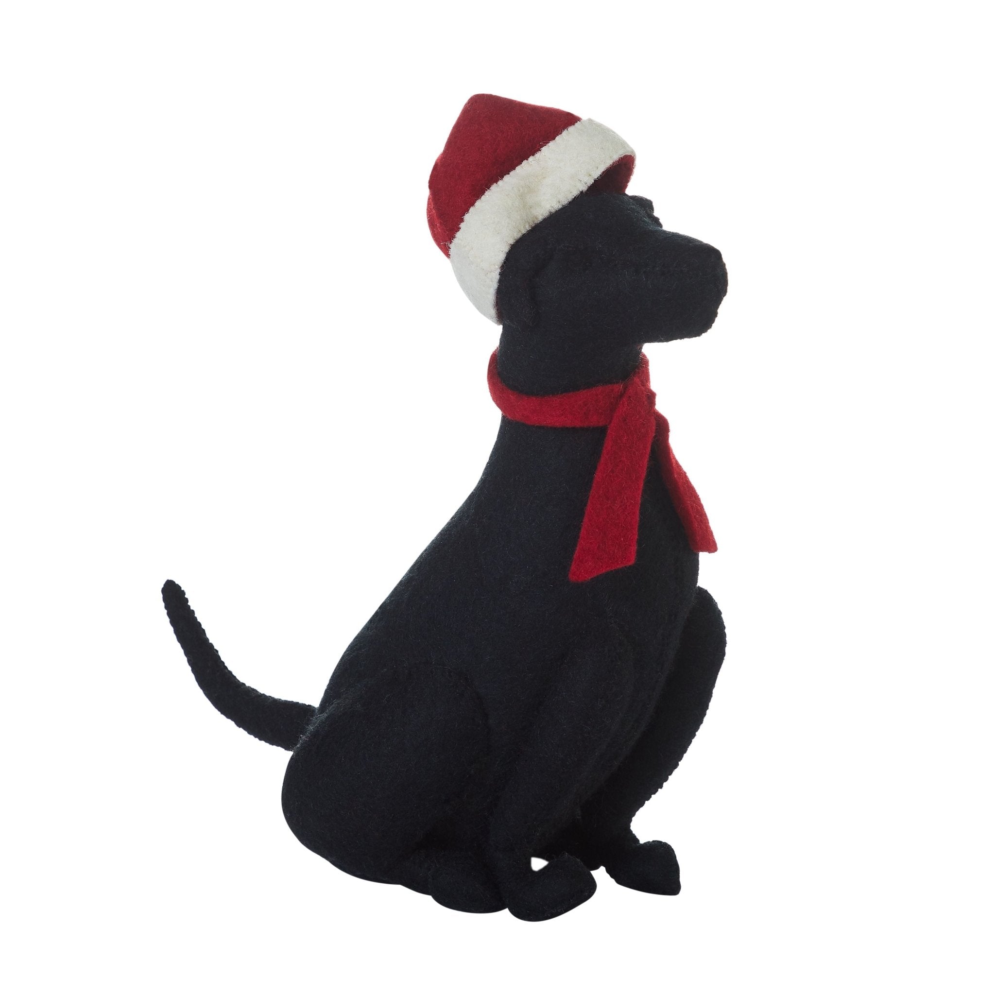 Lab Santa Hat Christmas Tree Topper Hand Felted Wool Arcadia Home - Che Cose Belle