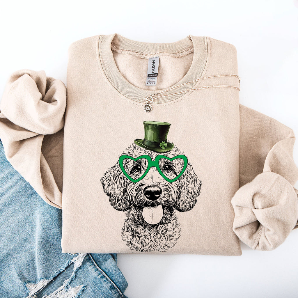 Labradoodle, Adorable Dog, St Patrick's Day, Lucky, Irish Sweatshirt - Che Cose Belle