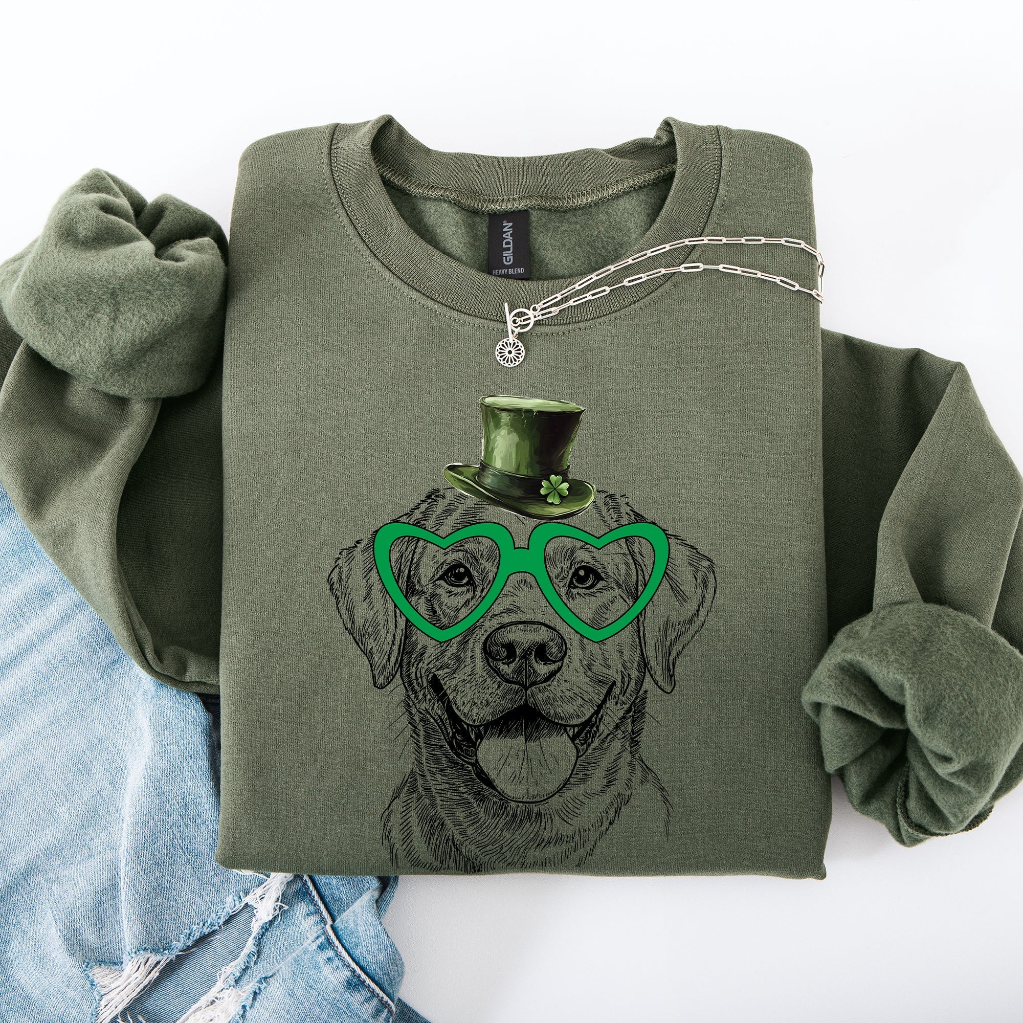 Labrador Retriever, Adorable Dog, St Patrick's Day, Lucky, Irish Sweatshirt - Che Cose Belle