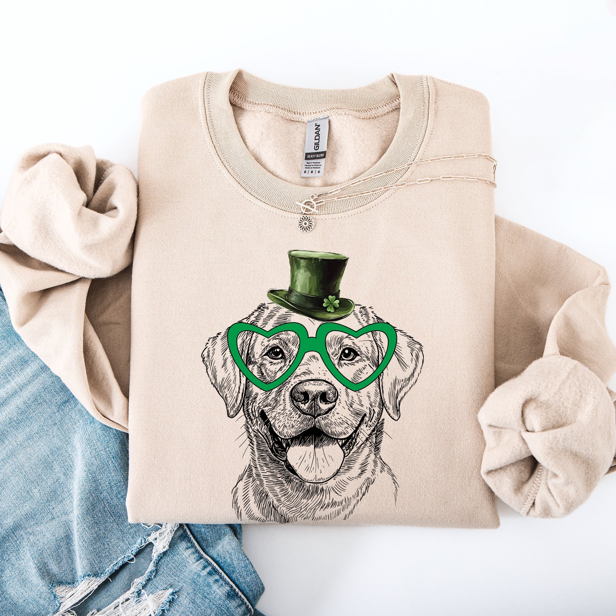 Labrador Retriever, Adorable Dog, St Patrick's Day, Lucky, Irish Sweatshirt - Che Cose Belle