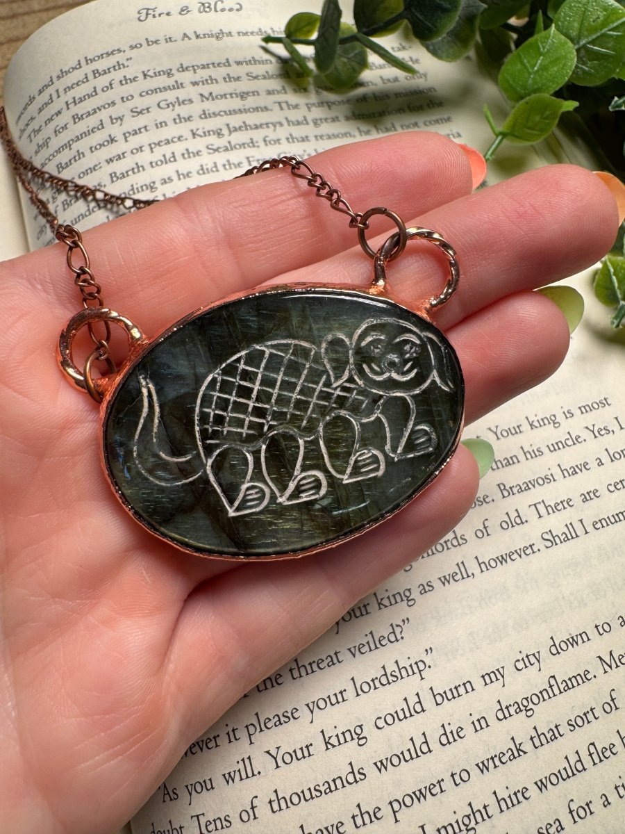 Labradorite Dog Necklace - Che Cose Belle
