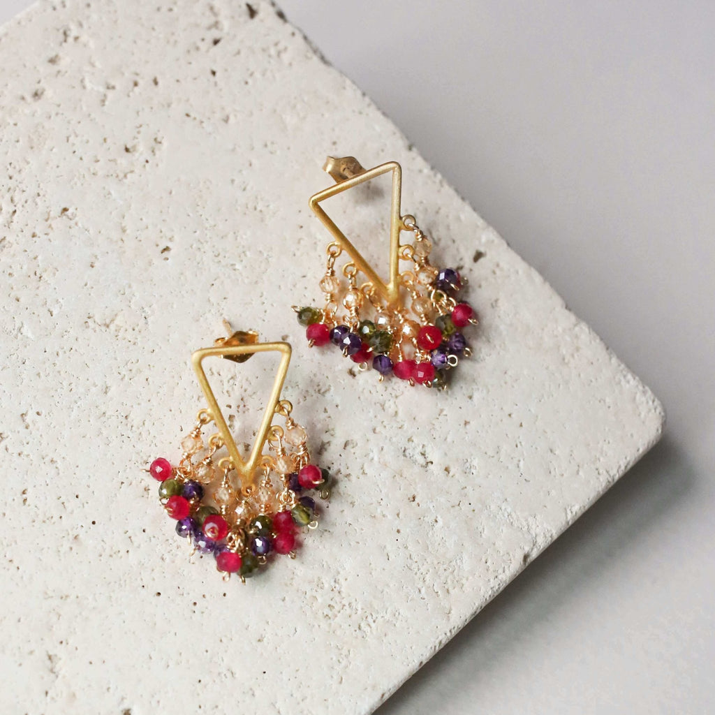 Labradorite Fringe Earrings - Che Cose Belle