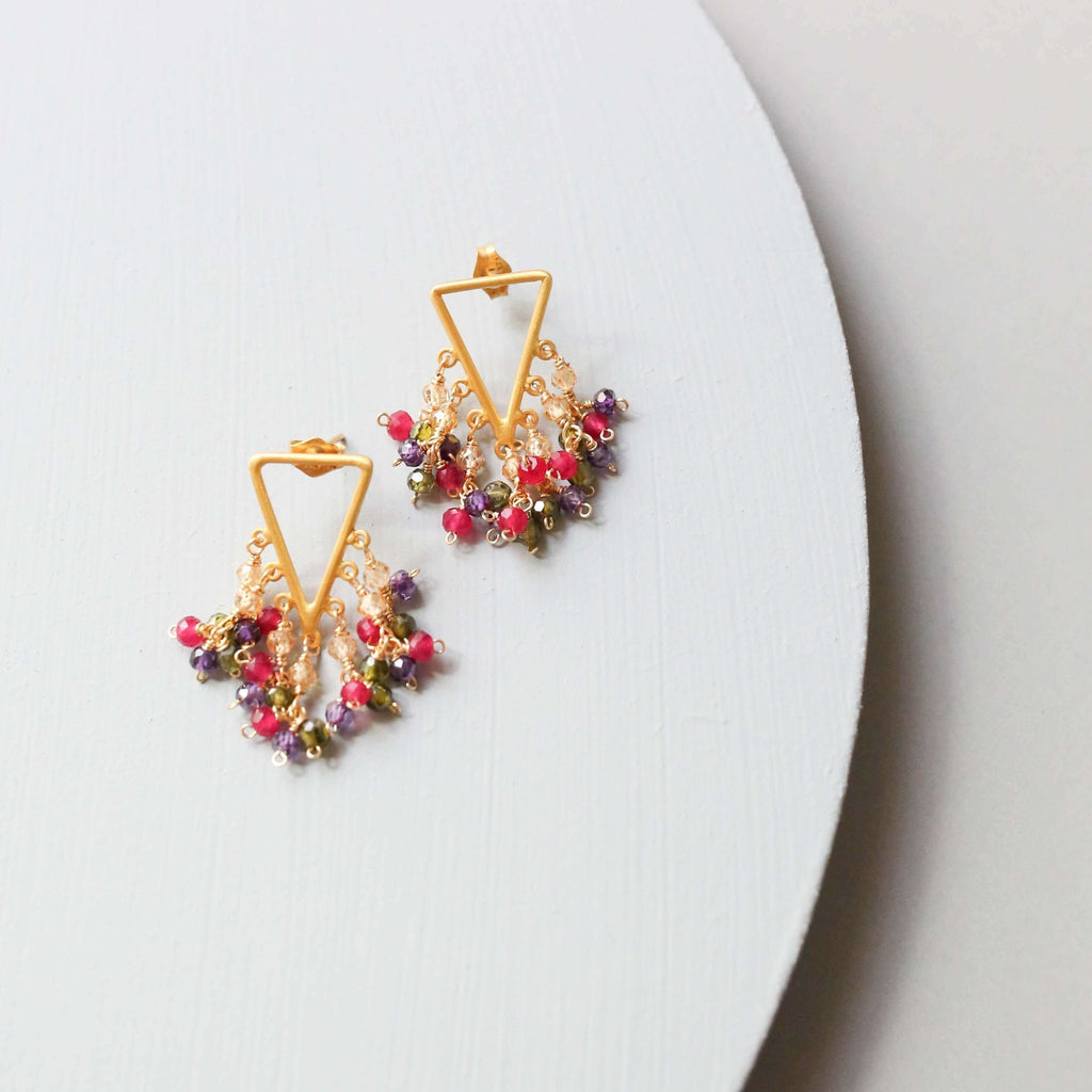Labradorite Fringe Earrings - Che Cose Belle