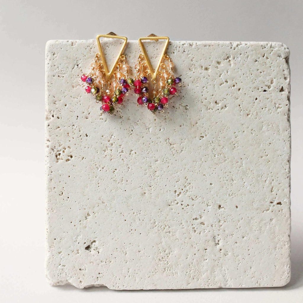 Labradorite Fringe Earrings - Che Cose Belle