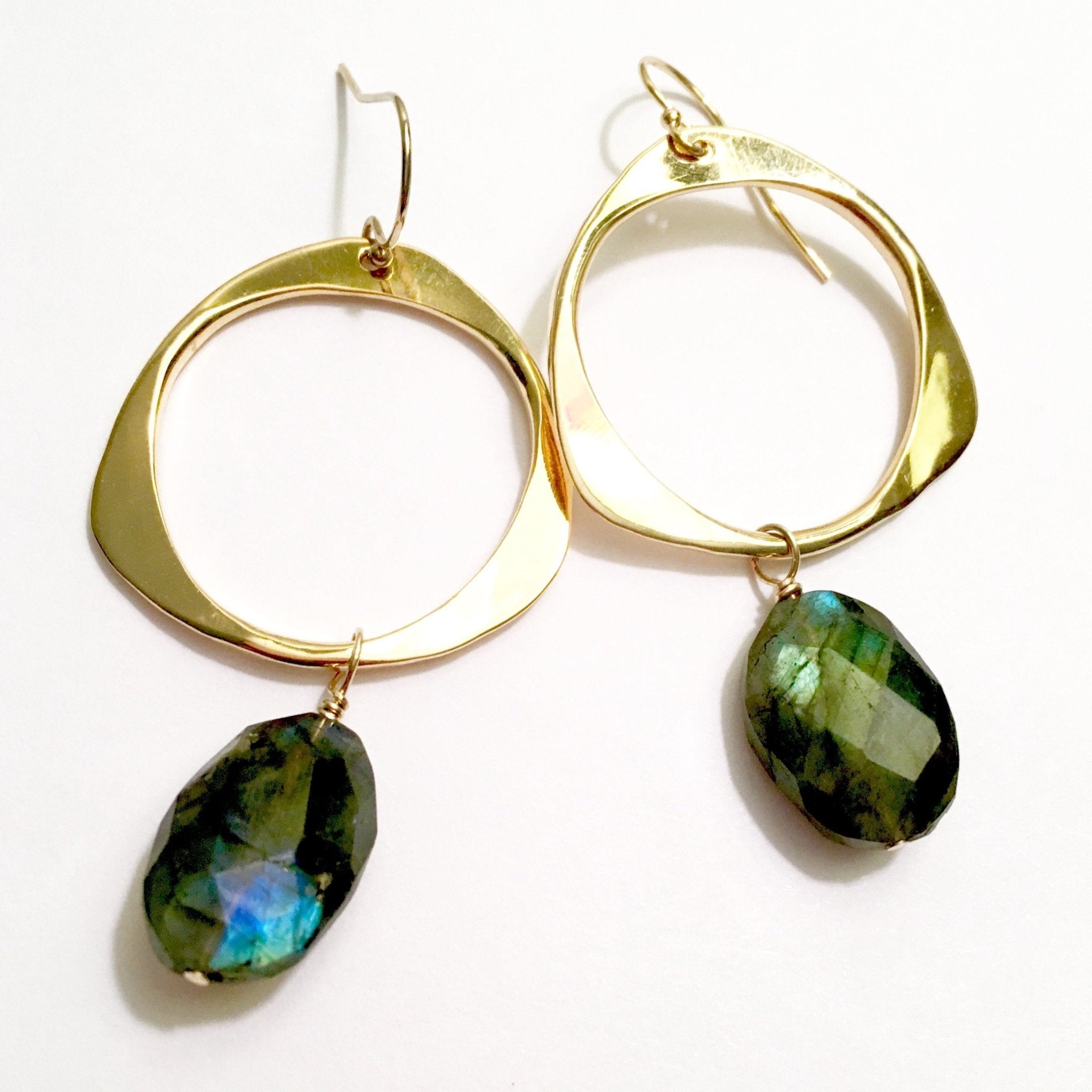 Labradorite Hoop earrings - Che Cose Belle