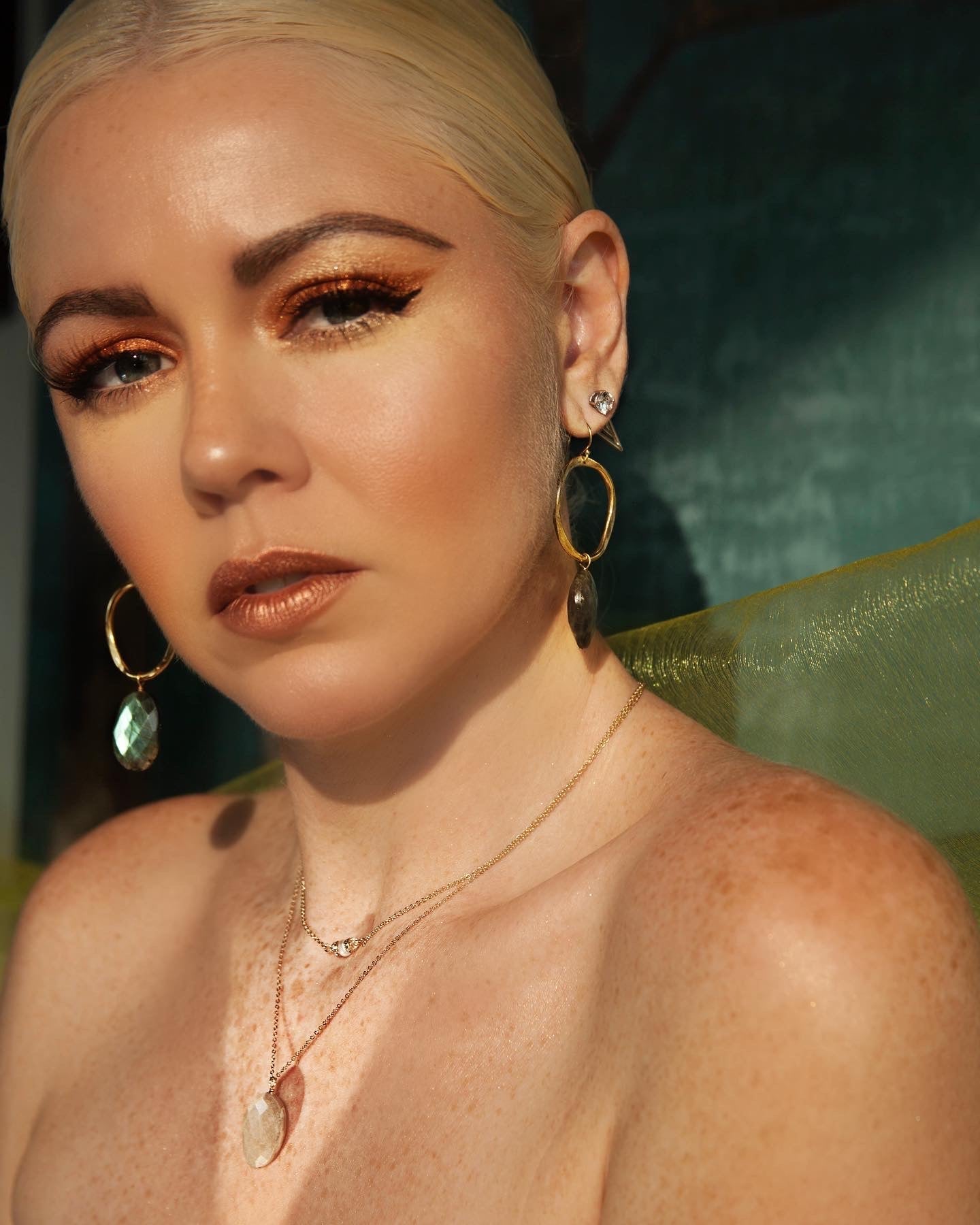 Labradorite Hoop earrings - Che Cose Belle