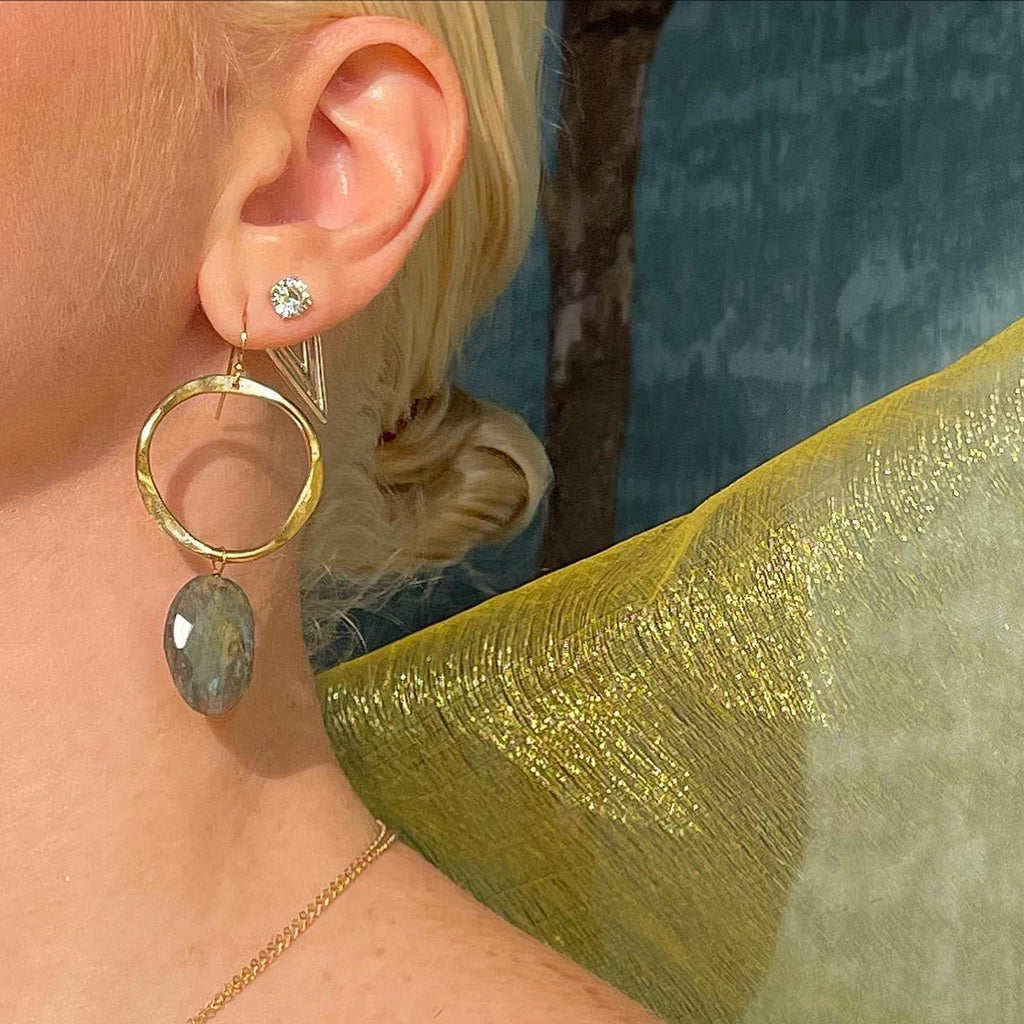 Labradorite Hoop earrings - Che Cose Belle