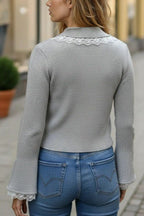 Lace Trim Knit Cardigan - Che Cose Belle