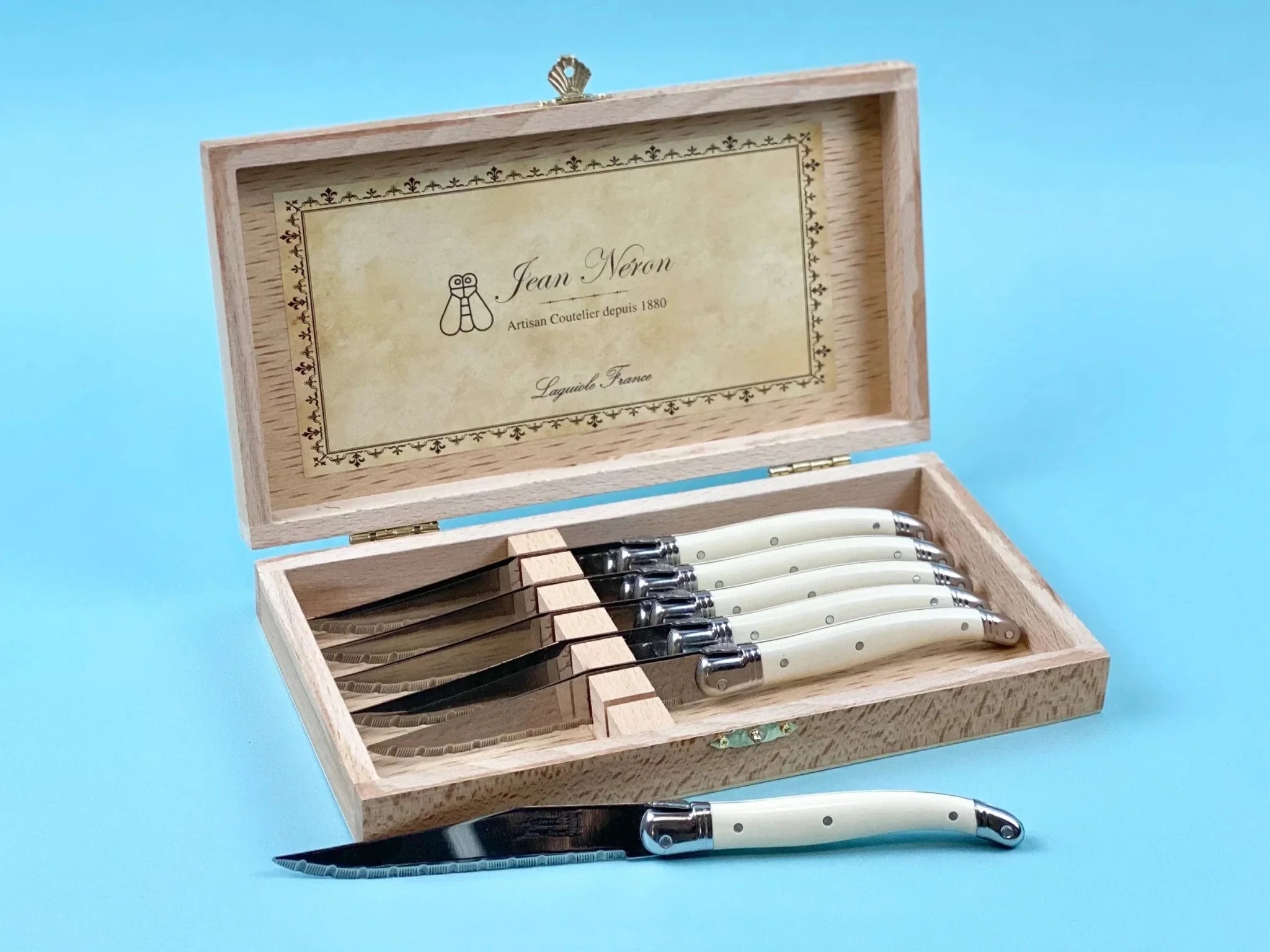 Laguiole Ivory Knives Cutlery Set in Presentation Box, Set of 6 - Che Cose Belle