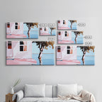 Lake House, Nature Reflection, Peaceful Retreat, Summer Serenity, Framed Canvas Print, Living Room Wall Art, Rustic Home Decor, Pastel - Che Cose Belle
