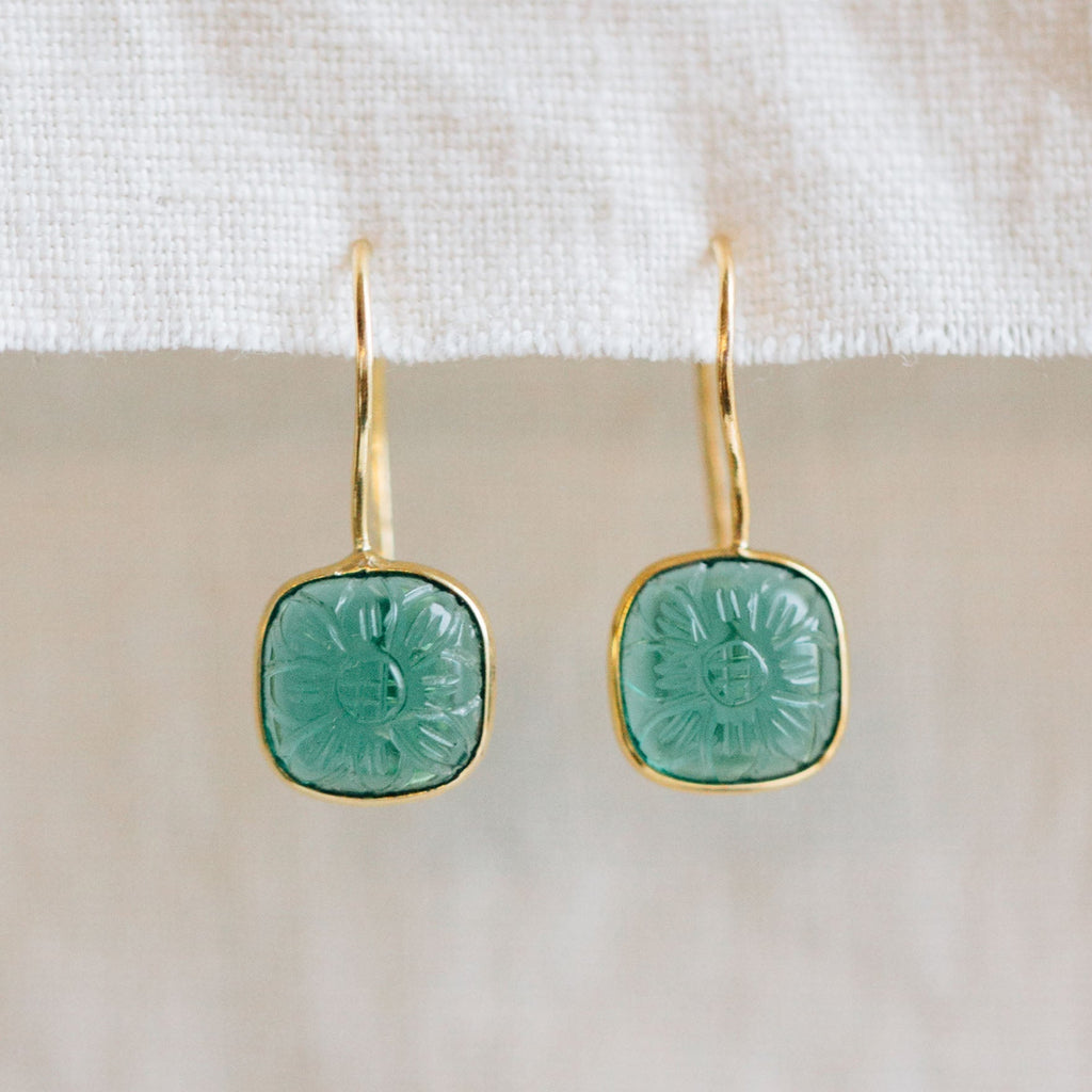 Lalita Blue Daisy Dangle Earrings - Che Cose Belle