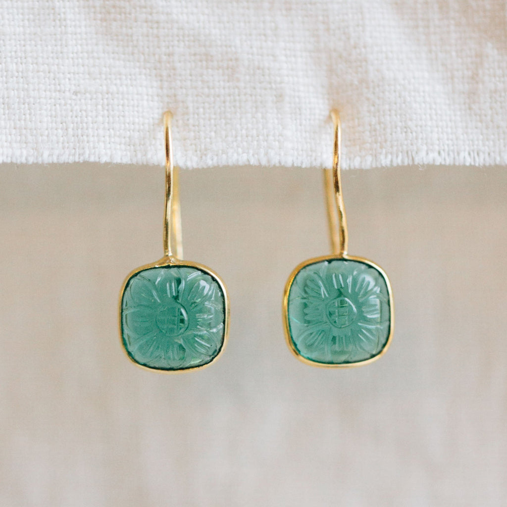Lalita Blue Daisy Dangle Earrings - Che Cose Belle