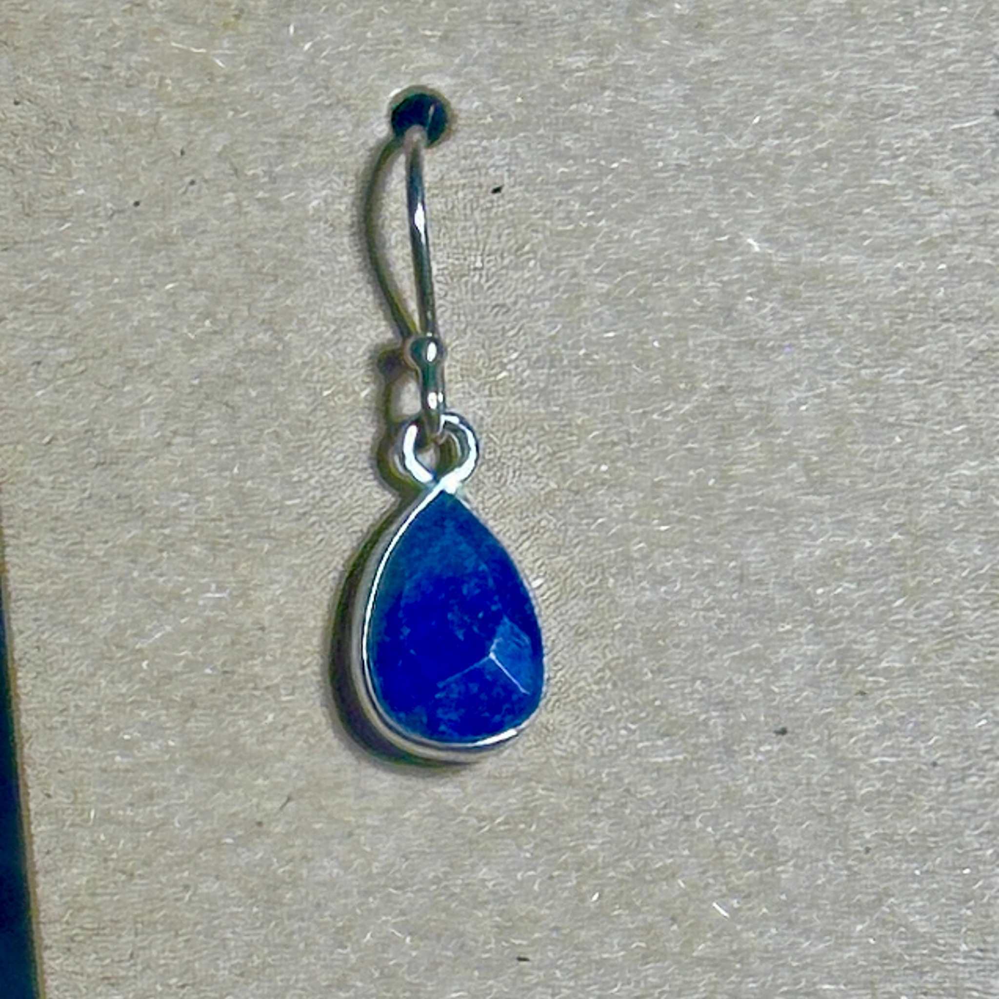 Lapis Drop Bertoni Earrings - Sterling Silver - Che Cose Belle