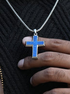 Lapis Lazuli Cross Pendant Necklace - Che Cose Belle