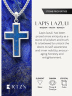 Lapis Lazuli Cross Pendant Necklace - Che Cose Belle