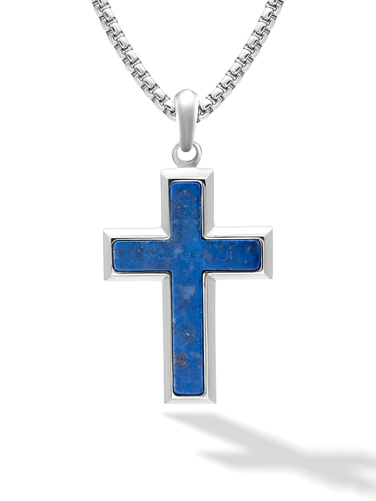 Lapis Lazuli Cross Pendant Necklace - Che Cose Belle