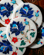 Lapis Lazuli Floral Coaster Set - Che Cose Belle