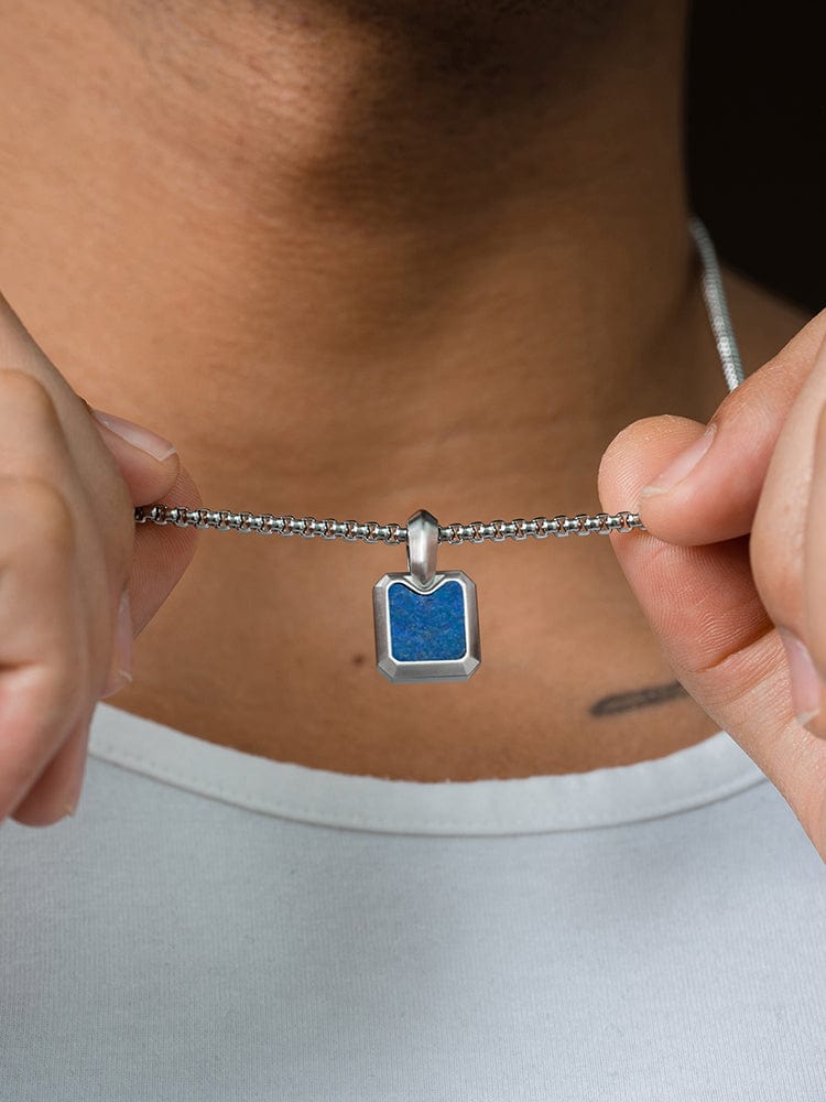Lapis Lazuli Square Pendant Necklace - Che Cose Belle
