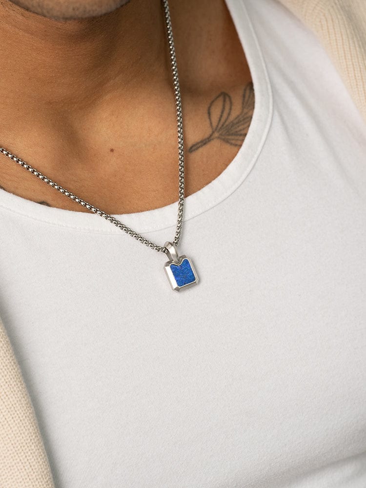 Lapis Lazuli Square Pendant Necklace - Che Cose Belle
