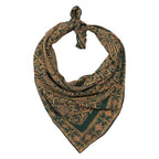 Large 39" Hand Dyed Batik Bandana, 100% Soft Cotton, Abstract Flowers, Teal, Patina Blue - Che Cose Belle