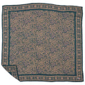 Large 39" Hand Dyed Batik Bandana, 100% Soft Cotton, Abstract Flowers, Teal, Patina Blue - Che Cose Belle