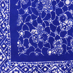 Large 39" Hand Dyed Batik Bandana, 100% Soft Cotton, Boulder, Blue - Che Cose Belle